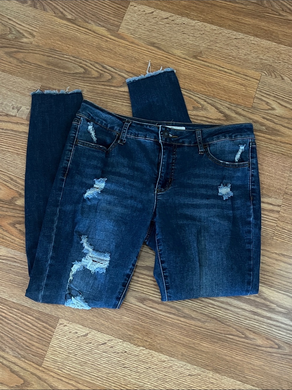 Cato Dark Blue Distressed Skinny Jeans